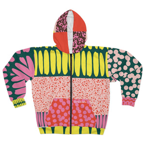 Open image in slideshow, Sticky Fingers Patterns Zipper Hoodie
